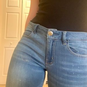 Distressed light washed American Eagle jeans
